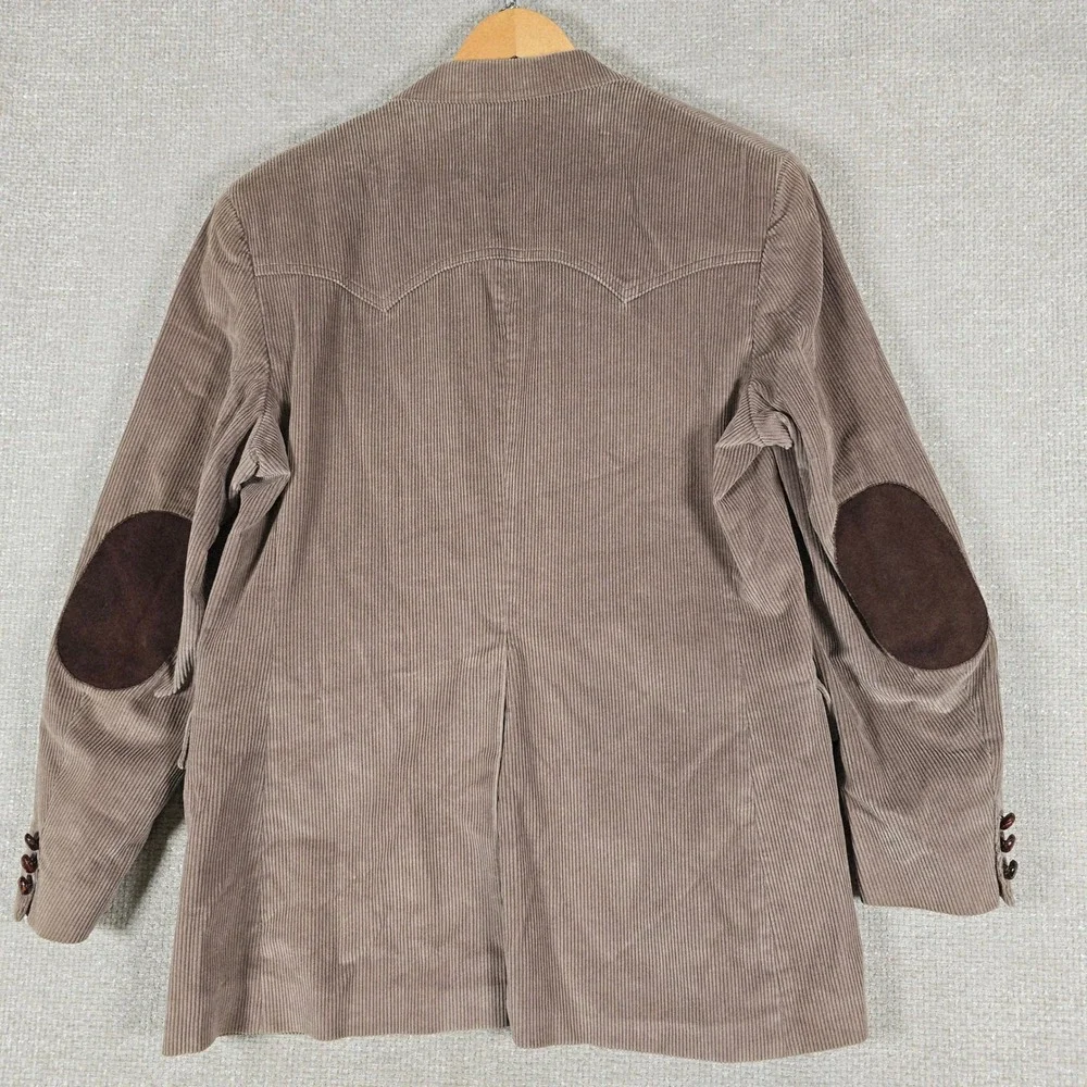 VTG Levis Western Wear Corduroy Blazer Brown Suede Elbow Patches Sample M *READ*